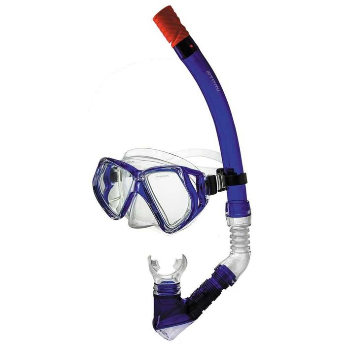 фото Набор для плавания atemi 24101: маска и трубка, цвет синий