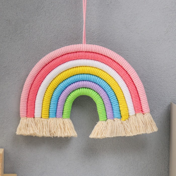 Панно настенное текстиль "Радуга" пастельные оттенки 27х28 см
Панно настенное текстиль "Радуга" пастельные оттенки 27х28 см