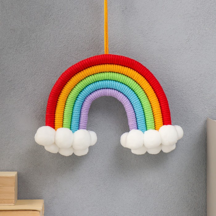 Панно настенное текстиль "Радуга с бомбошками" яркие цвета 26х25 см
Панно настенное текстиль "Радуга с бомбошками" яркие цвета 26х25 см