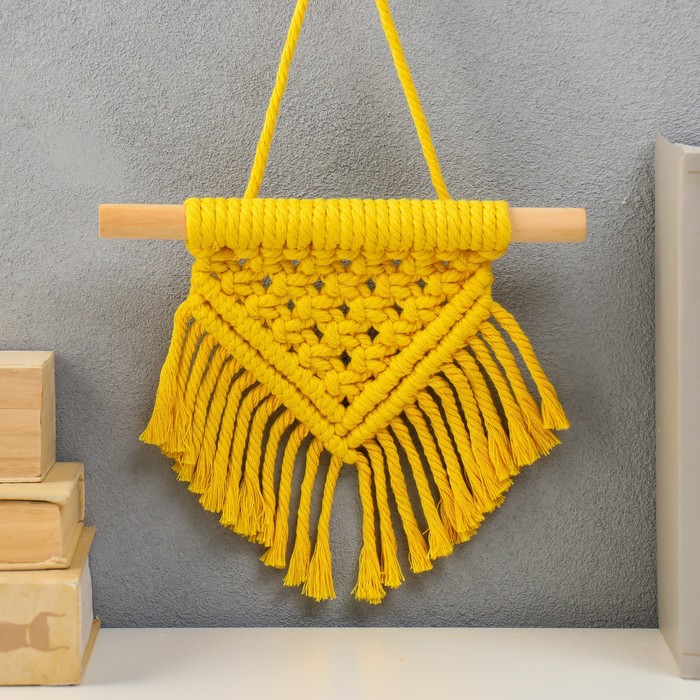 Панно настенное в технике макраме "Сканди" тёплый жёлтый 33х20 см
Панно настенное в технике макраме "Сканди" тёплый жёлтый 33х20 см