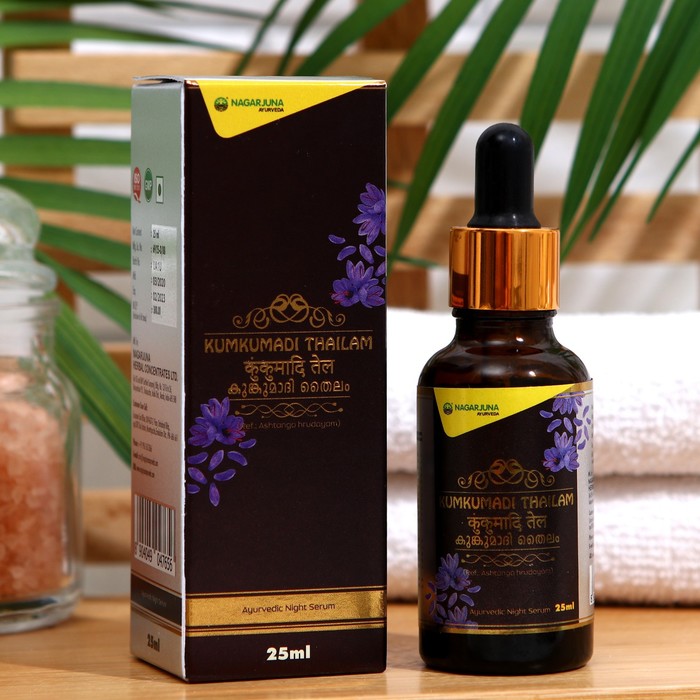 Масло для лица Нагарджуна Кумкумади с кашмирским шафраном, 25 мл
Масло для лица Нагарджуна Кумкумади с кашмирским шафраном, 25 мл