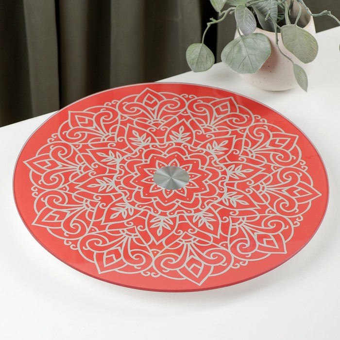 Подставка для торта вращающаяся Magistro «Восток», d=32 см, цвет красный 
Подставка для торта вращающаяся Magistro «Восток», d=32 см, цвет красный