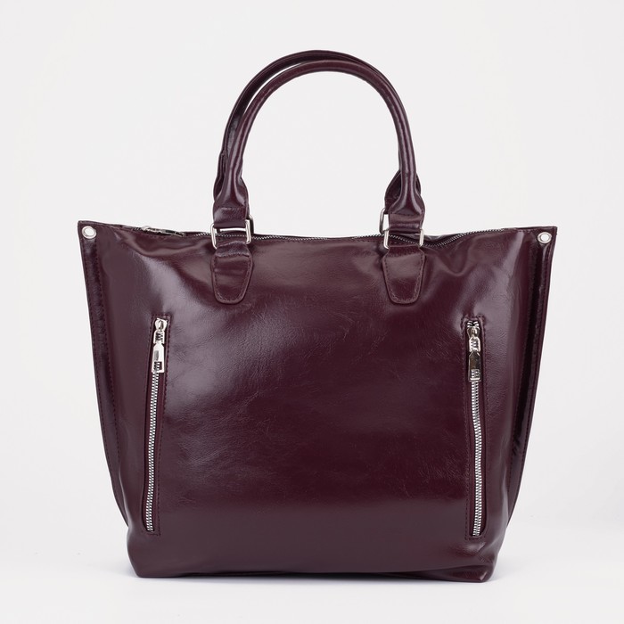 Сумка-тоут на молнии, 2 наружных кармана длинный ремень, цвет фиолетовый
Сумка-тоут на молнии, 2 наружных кармана длинный ремень, цвет фиолетовый