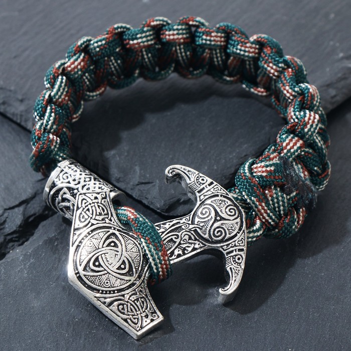 Браслет-оберег "Молот Тора" паракорд, цвет чернёное серебро
Браслет-оберег "Молот Тора" паракорд, цвет чернёное серебро