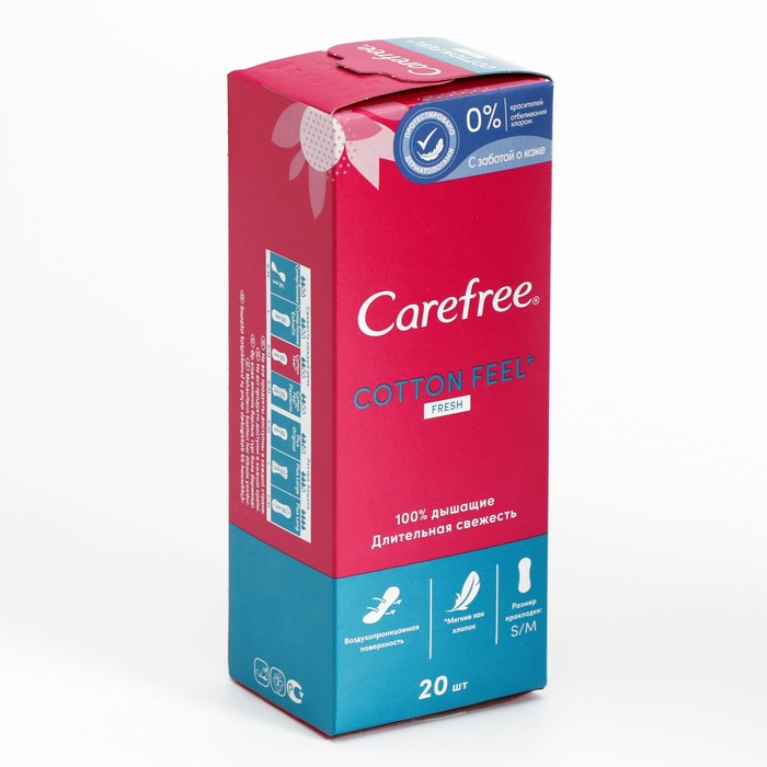 Прокладки ежедневные с ароматом свежести «Carefree» Cotton Feel Fresh 20 шт.
Прокладки ежедневные с ароматом свежести «Carefree» Cotton Feel Fresh 20 шт.