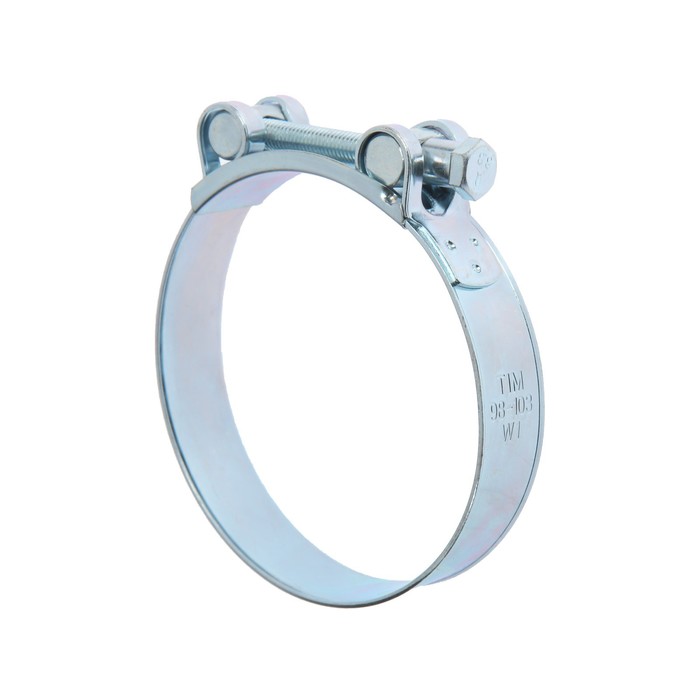 Хомут силовой TIM TW98-103-1, диаметр 98-103 мм, одноболтовый, оцинкованный