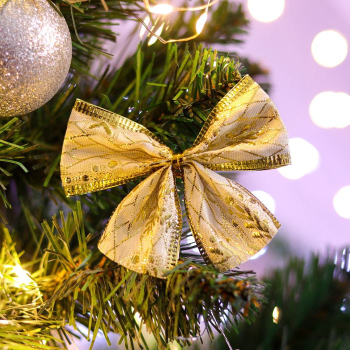 Бант новогодний, праздничный "Искра", золотой, 8 х 7 см
Бант новогодний, праздничный "Искра", золотой, 8 х 7 см