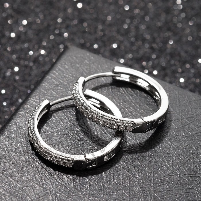 Серьги-кольца "Всплеск" ровная линия, цвет белый в серебре, d=2
Серьги-кольца "Всплеск" ровная линия, цвет белый в серебре, d=2