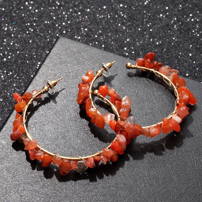 Серьги-кольца "Природа" под сердолик, d=6,5 см, цвет янтарный в золоте
Серьги-кольца "Природа" под сердолик, d=6,5 см, цвет янтарный в золоте