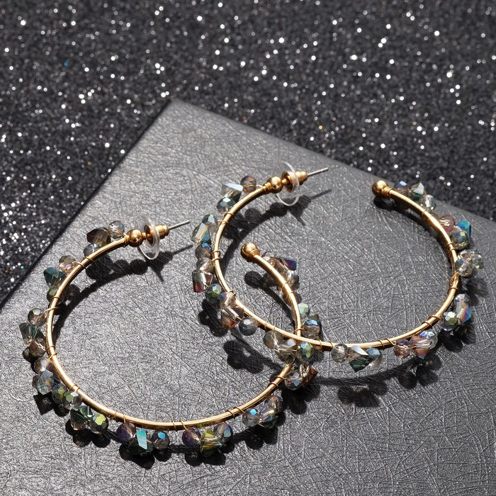 Серьги-кольца "Природа" кристаллы бусинки, d=6 см, цвет сине-зелёный в золоте
Серьги-кольца "Природа" кристаллы бусинки, d=6 см, цвет сине-зелёный в золоте