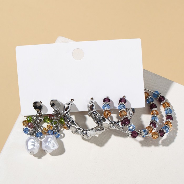 Набор 3 пары серёг "Этника" кольца, цвет бело-голубой в серебре
Набор 3 пары серёг "Этника" кольца, цвет бело-голубой в серебре