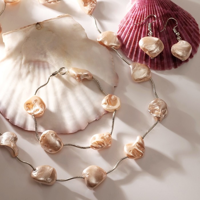 Набор 3 пр-та: серьги, бусы, браслет "Майорка" галтовка, цвет розовый
Набор 3 пр-та: серьги, бусы, браслет "Майорка" галтовка, цвет розовый