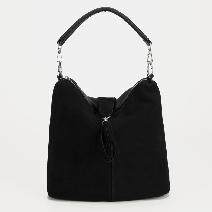 Сумка-мешок, отдел на молнии, наружный карман, цвет чёрный
Сумка-мешок, отдел на молнии, наружный карман, цвет чёрный