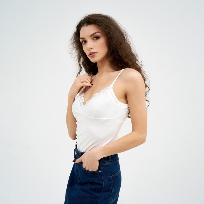 Майка женская, цвет молочный, размер 48
Майка женская, цвет молочный, размер 48