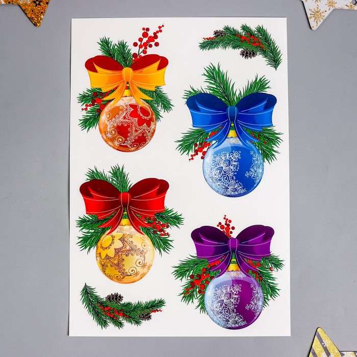 Наклейки Decoretto "Елочные шарики" 20х35 см
Наклейки Decoretto "Елочные шарики" 20х35 см