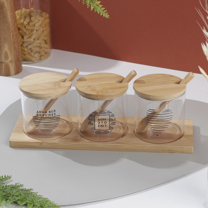 Набор банок для хранения «Дом - это уют», 3 шт, 350 мл
Набор банок для хранения «Дом - это уют», 3 шт, 350 мл