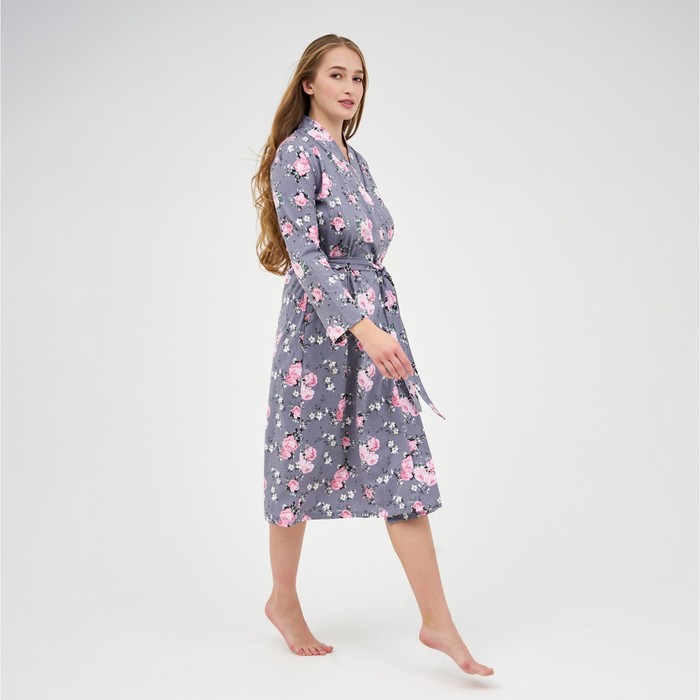 Халат женский, цвет серый/розовый, размер 42
Халат женский, цвет серый/розовый, размер 42