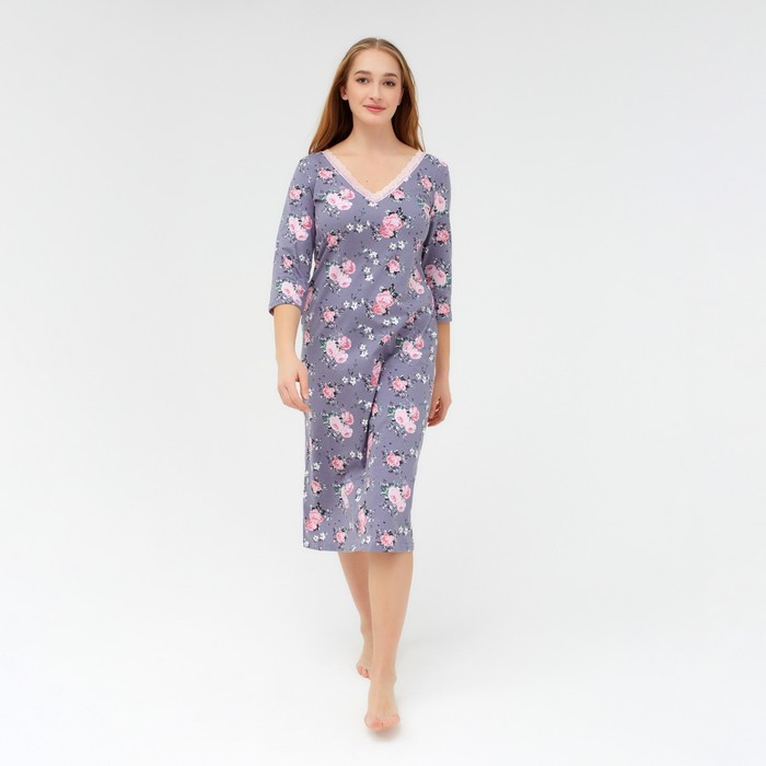 Ночная сорочка женская, цвет серый/розовый, размер 52
Ночная сорочка женская, цвет серый/розовый, размер 52