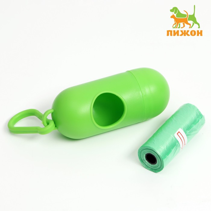 Контейнер с пакетами для уборки за собаками (рулон 15 пакетов 29х21 см), зелёный
Контейнер с пакетами для уборки за собаками (рулон 15 пакетов 29х21 см), зелёный