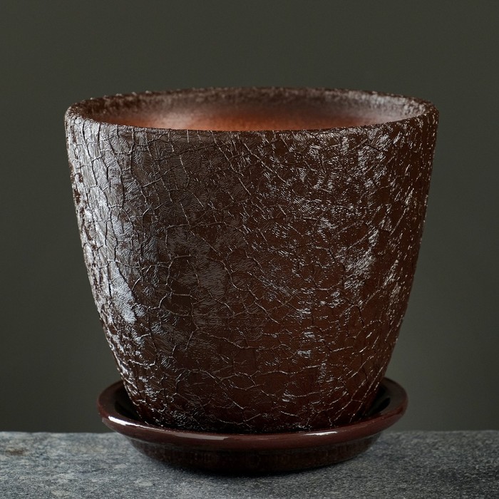 Горшок цветочный "Винил" бутон, шоколад 0,9 л
Горшок цветочный "Винил" бутон, шоколад 0,9 л