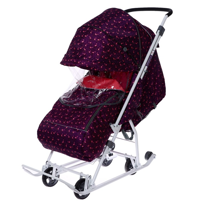 Санки-коляска «Умка 3-1 с фламинго», цвет сливовый 
Санки-коляска «Умка 3-1 с фламинго», цвет сливовый