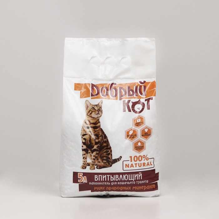 Наполнитель минеральный впитывающий "Добрый кот" универсальный, 5 л
Наполнитель минеральный впитывающий "Добрый кот" универсальный, 5 л