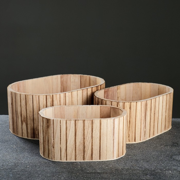 Набор деревянных кашпо, овальных 27*23*19см
Набор деревянных кашпо, овальных 27*23*19см