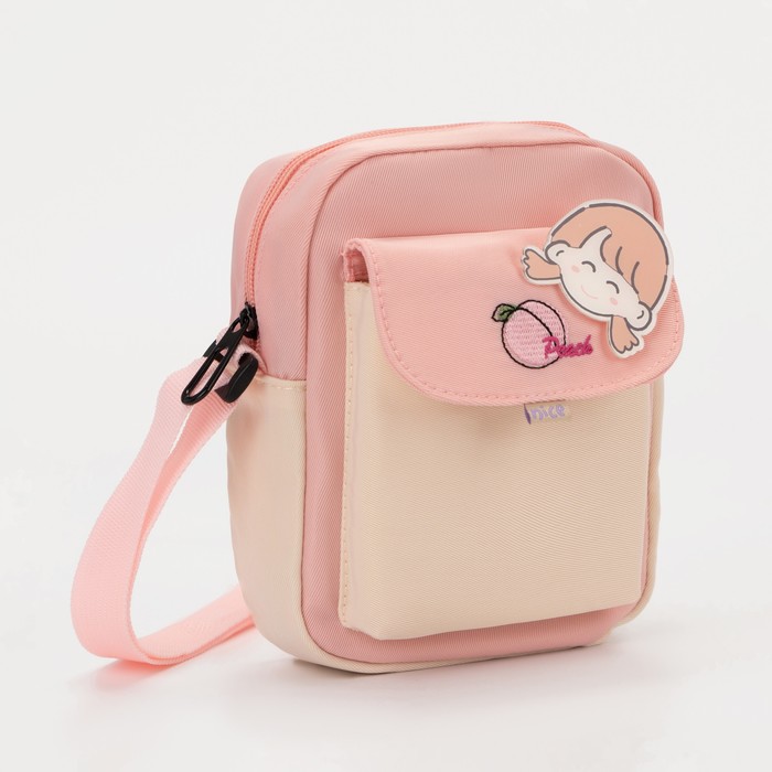 Сумка детская на молнии, наружный карман, цвет розовый/бежевый
Сумка детская на молнии, наружный карман, цвет розовый/бежевый