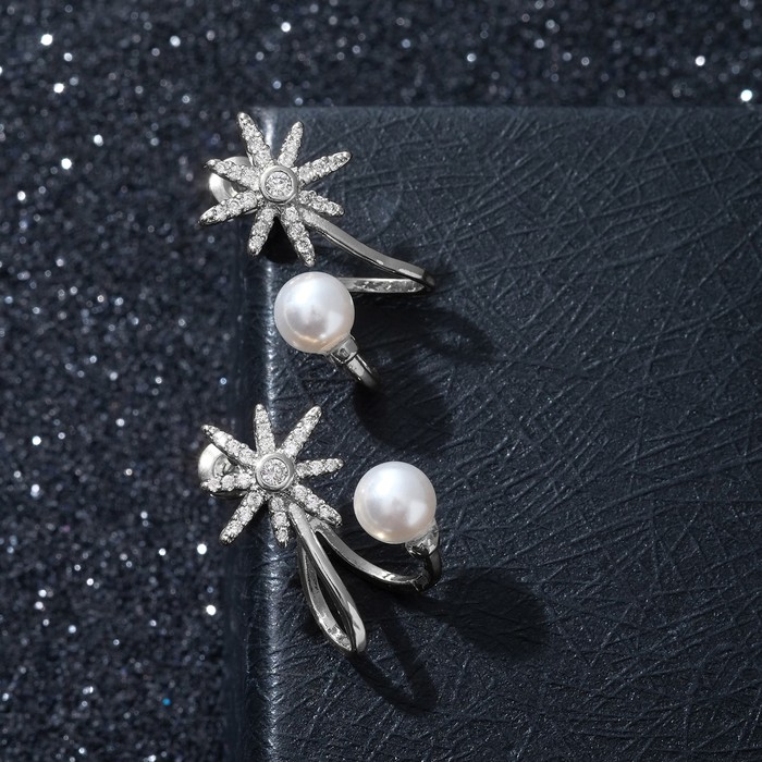 Серьги со стразами "Звезда" закругление, цвет белый в серебре
Серьги со стразами "Звезда" закругление, цвет белый в серебре