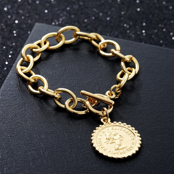 Браслет металл "Цепь" монетка и тогл, цвет золото, 21см
Браслет металл "Цепь" монетка и тогл, цвет золото, 21см
