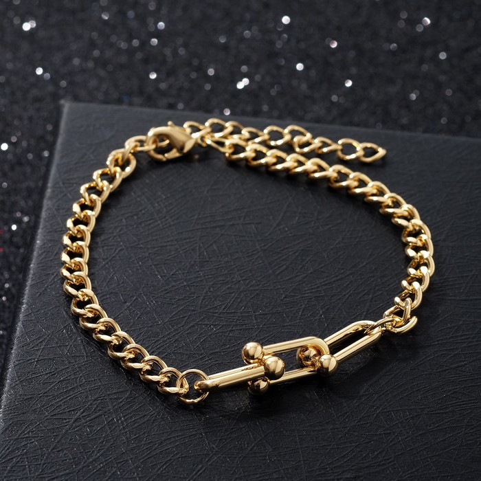 Браслет "Цепь" два вида звеньев, цвет золото, 18см
Браслет "Цепь" два вида звеньев, цвет золото, 18см