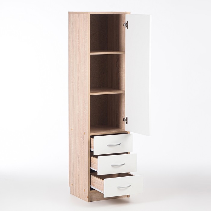 фото Пенал 400х400х1600, дуб сонома/белый клик мебель