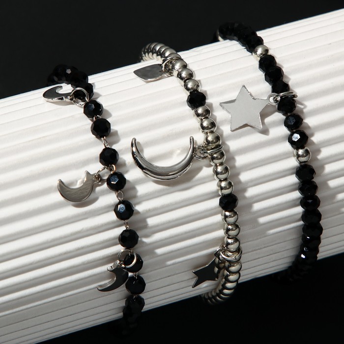 Набор 3 браслета "Стиль" полумесяц, звезда, цвет чёрный в серебре, 6см
Набор 3 браслета "Стиль" полумесяц, звезда, цвет чёрный в серебре, 6см