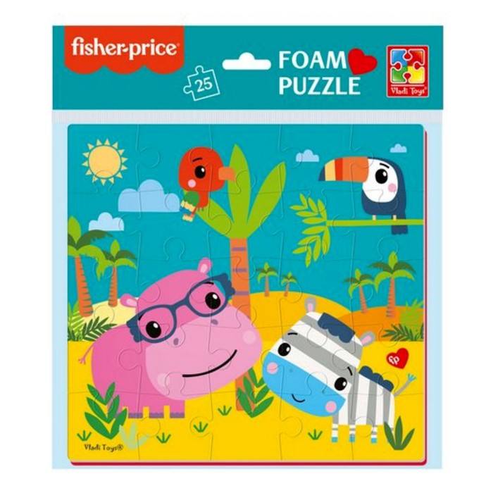 Мягкий пазл «Бегемот и зебра», 25 элементов 
Мягкий пазл «Бегемот и зебра», 25 элементов