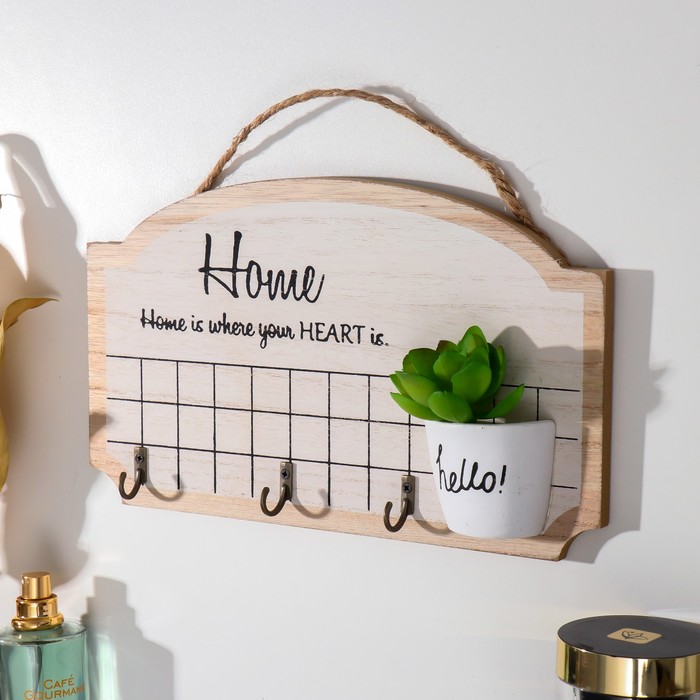 Крючки декоративные дерево "Суккулент в горшочке - Home" 15х25х4 см
Крючки декоративные дерево "Суккулент в горшочке - Home" 15х25х4 см