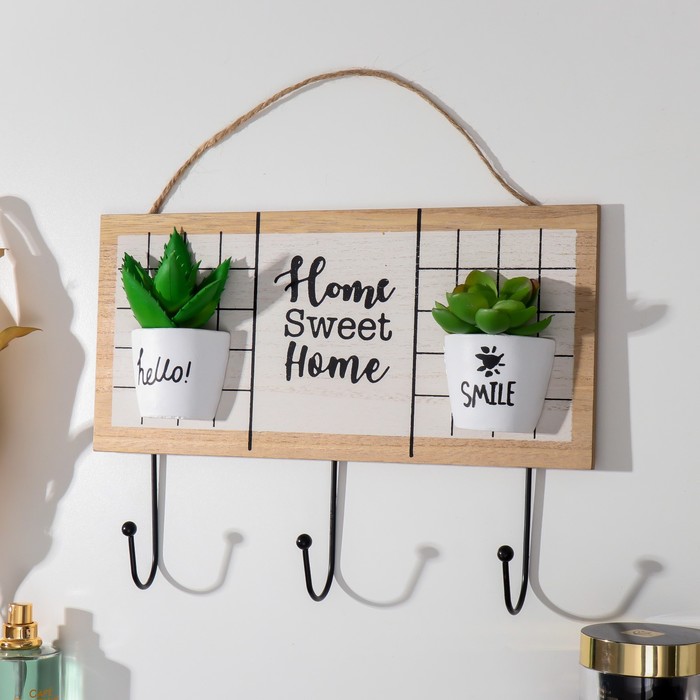 Крючки декоративные дерево "Суккуленты в горшочках" 20х28х6 см
Крючки декоративные дерево "Суккуленты в горшочках" 20х28х6 см