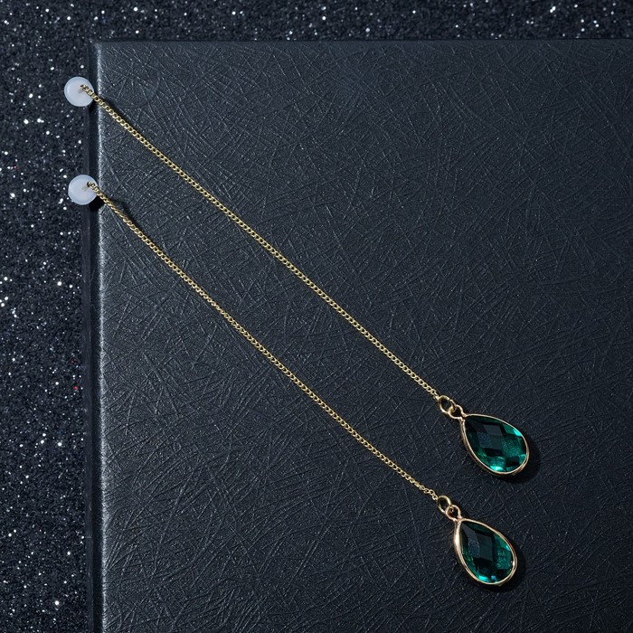 Серьги висячие "Цепочки" капля в огранке, цвет изумрудный в золоте
Серьги висячие "Цепочки" капля в огранке, цвет изумрудный в золоте