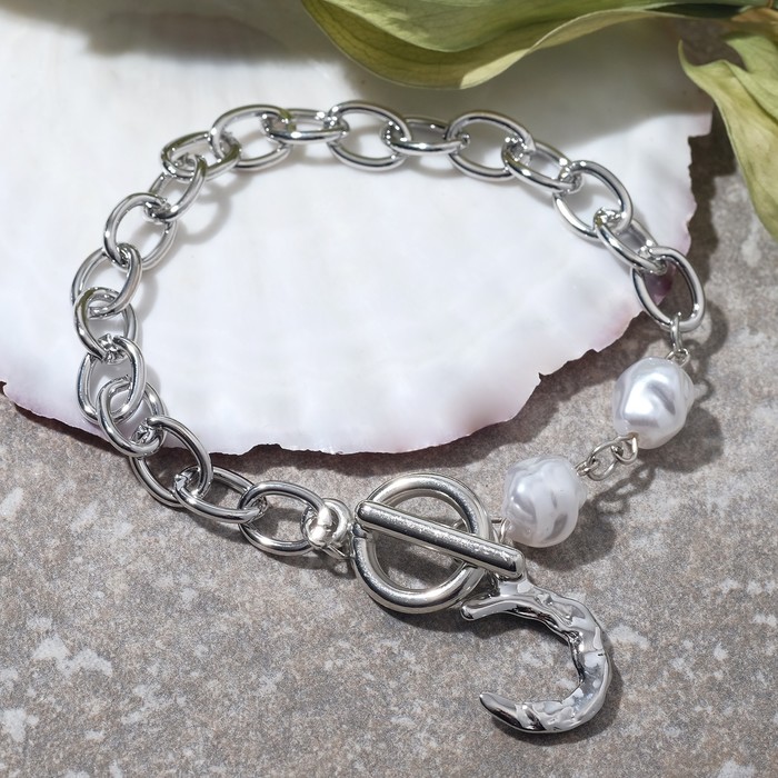 Браслет "Цепь" крючок с жемчугом, цвет белый в серебре, 22см
Браслет "Цепь" крючок с жемчугом, цвет белый в серебре, 22см