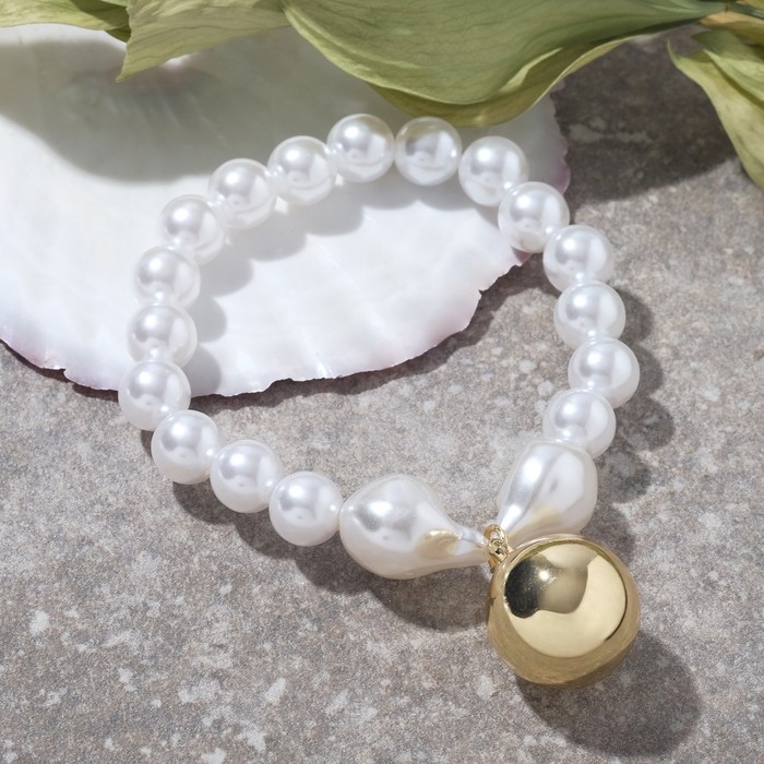 Браслет с жемчугом "Шар", цвет белый в золоте, d=6,5см
Браслет с жемчугом "Шар", цвет белый в золоте, d=6,5см