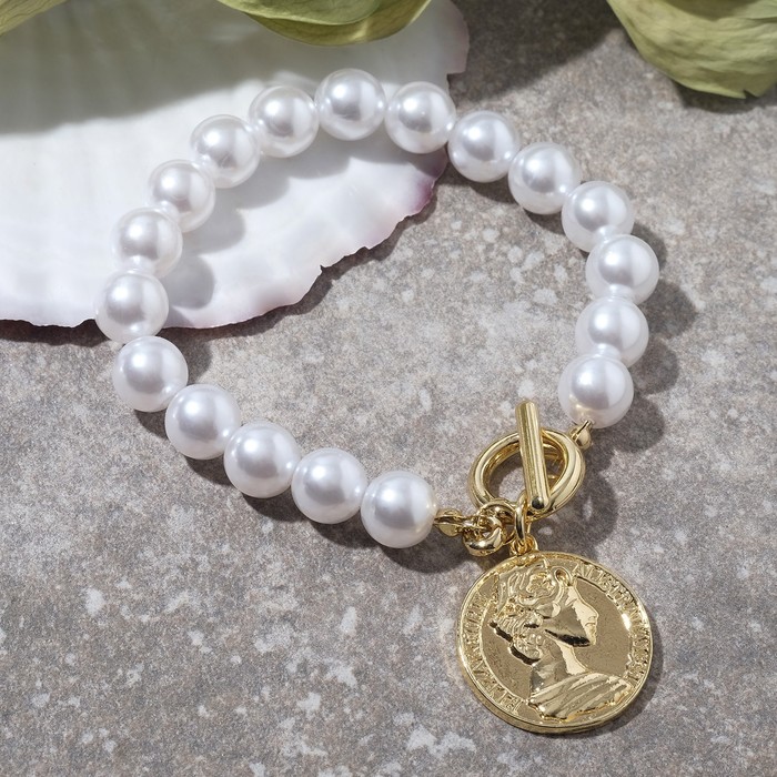 Браслет с жемчугом "Монета", цвет белый в золоте, 21см
Браслет с жемчугом "Монета", цвет белый в золоте, 21см