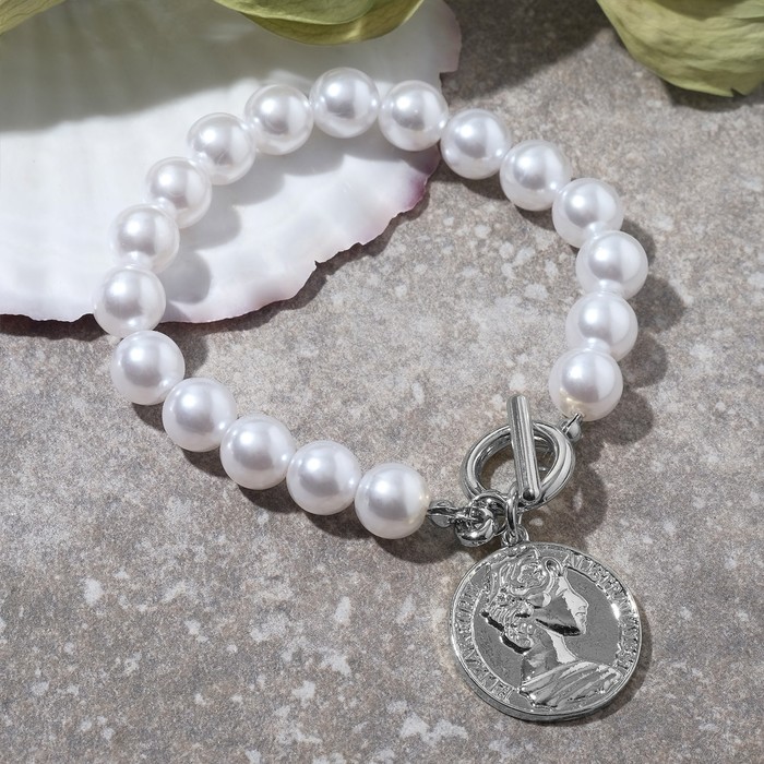 Браслет с жемчугом "Монета", цвет белый в серебре, 21см
Браслет с жемчугом "Монета", цвет белый в серебре, 21см