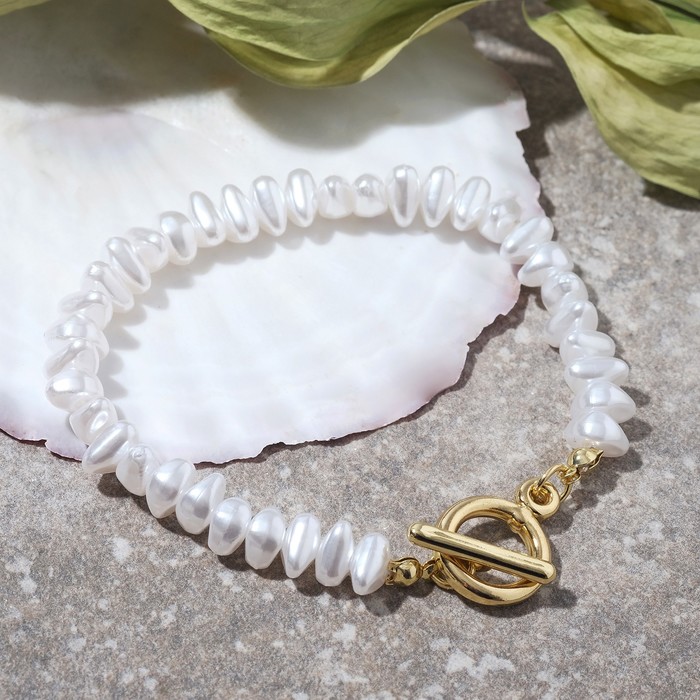 Браслет жемчуг "Рис" тоггл, цвет белый в золоте, 20см
Браслет жемчуг "Рис" тоггл, цвет белый в золоте, 20см
