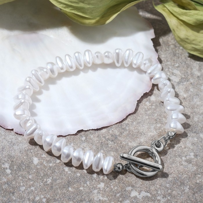 Браслет жемчуг "Рис" тоггл, цвет белый в серебре, 20см
Браслет жемчуг "Рис" тоггл, цвет белый в серебре, 20см