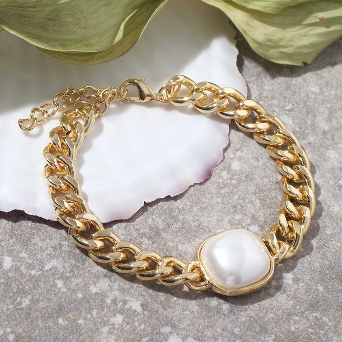 Браслет "Цепь" крупная вставка, цвет белый в золоте, 18см
Браслет "Цепь" крупная вставка, цвет белый в золоте, 18см