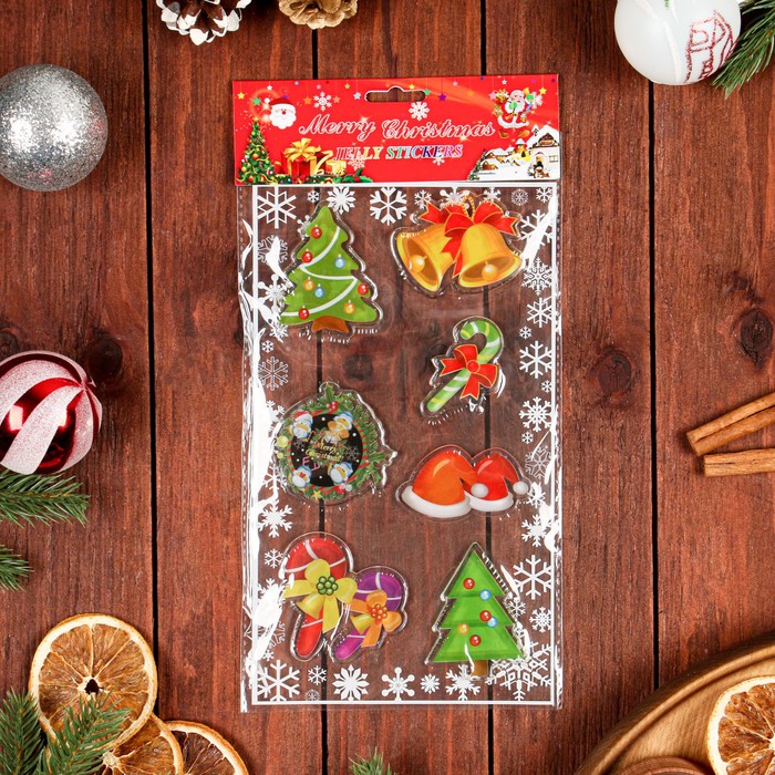 Наклейки на окна "Новогодние" ёлка, колокольчики, 15 х 25 см
Наклейки на окна "Новогодние" ёлка, колокольчики, 15 х 25 см