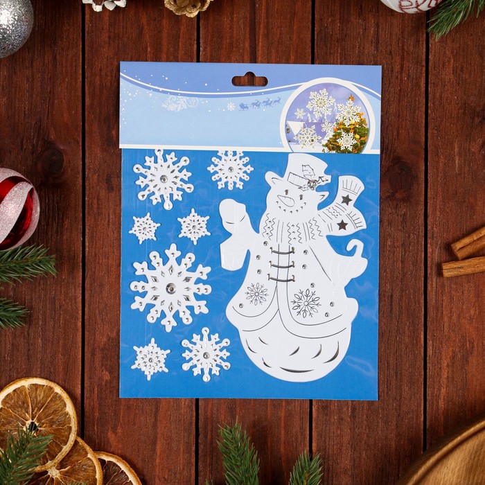 Наклейки на окна "Новогодние" снеговик, 24 х 18 см 
Наклейки на окна "Новогодние" снеговик, 24 х 18 см