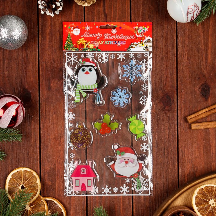 Наклейки на окна "Новогодние" пингвин, снежинки, 15 х 25 см
Наклейки на окна "Новогодние" пингвин, снежинки, 15 х 25 см