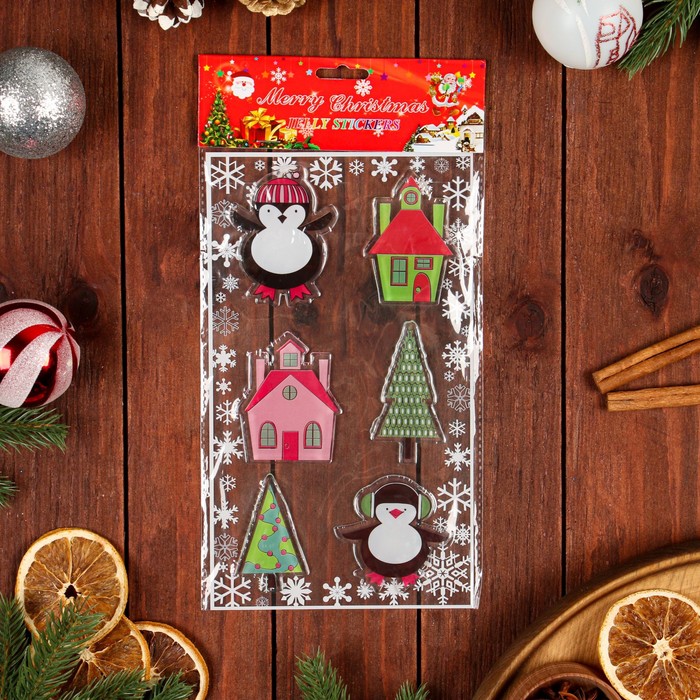 Наклейки на окна "Новогодние" пингвины, ёлки, 15 х 25 см
Наклейки на окна "Новогодние" пингвины, ёлки, 15 х 25 см