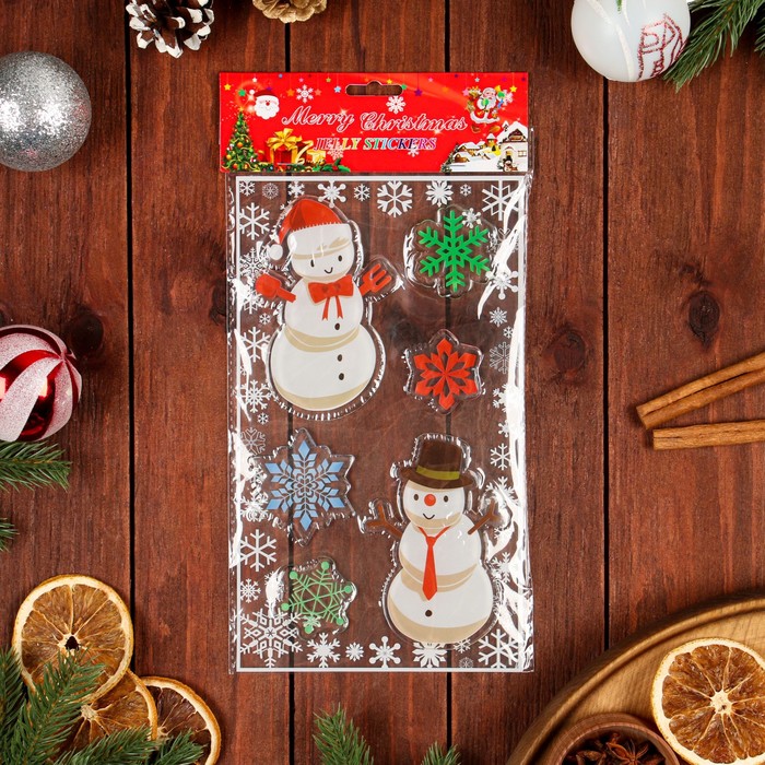 Наклейки на окна "Новогодние" снежинки, Снеговики, 15 х 25 см 
Наклейки на окна "Новогодние" снежинки, Снеговики, 15 х 25 см