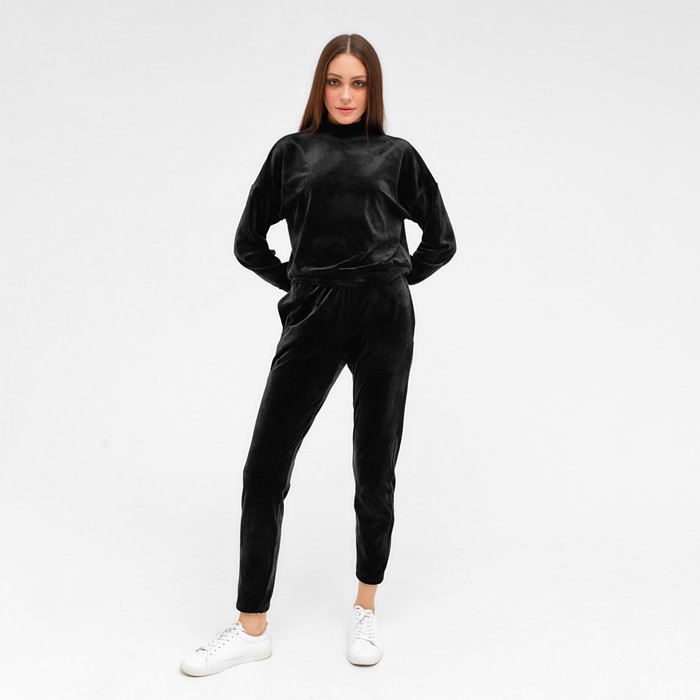 Спортивный костюм женский (джемпер и брюки) MIST, размер 48-50, цвет чёрный 
Спортивный костюм женский (джемпер и брюки) MIST, размер 48-50, цвет чёрный